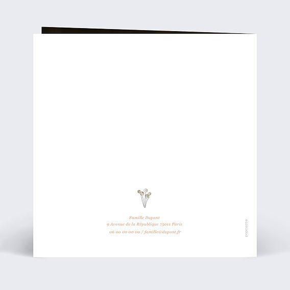 Faire part naissance Home Sweet Home Verso