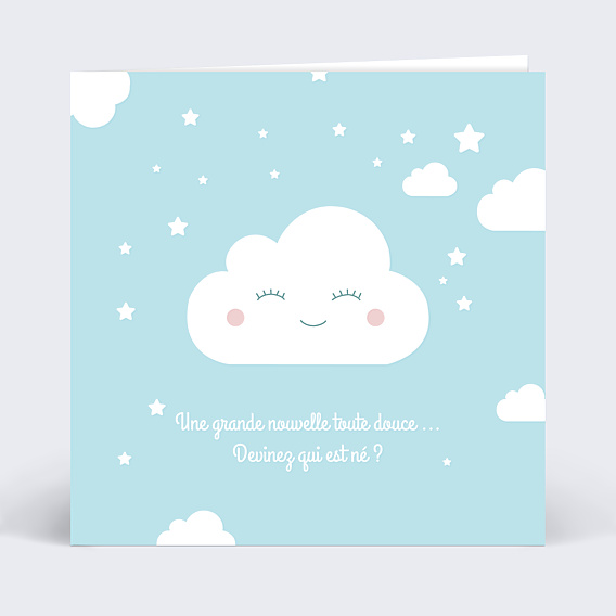 Faire part naissance Découpe nuage
