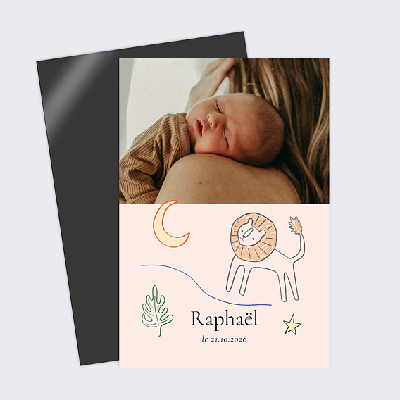 Faire part naissance Dessin de Lion