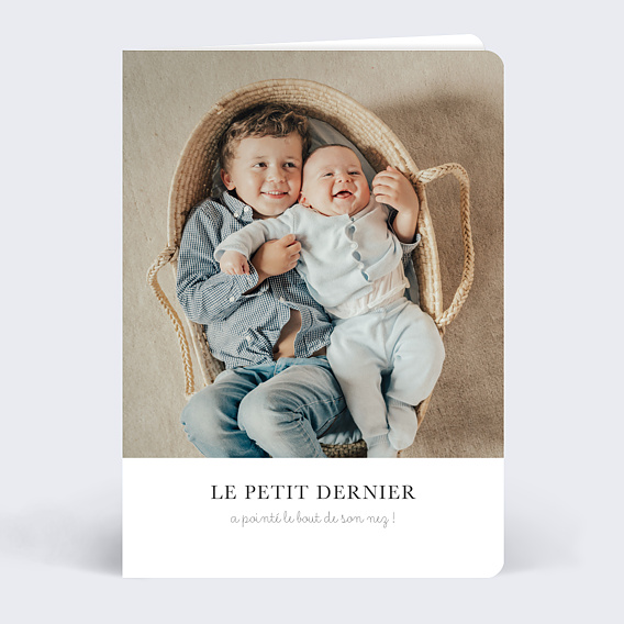 Faire part naissance Minimaliste fratrie