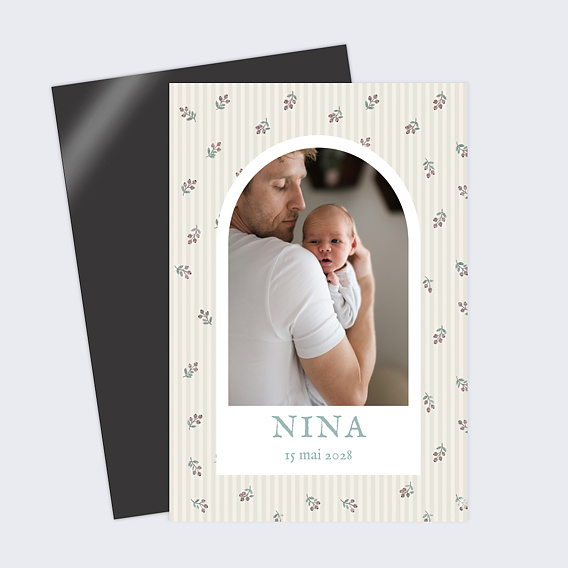 Faire part naissance Florale minimale