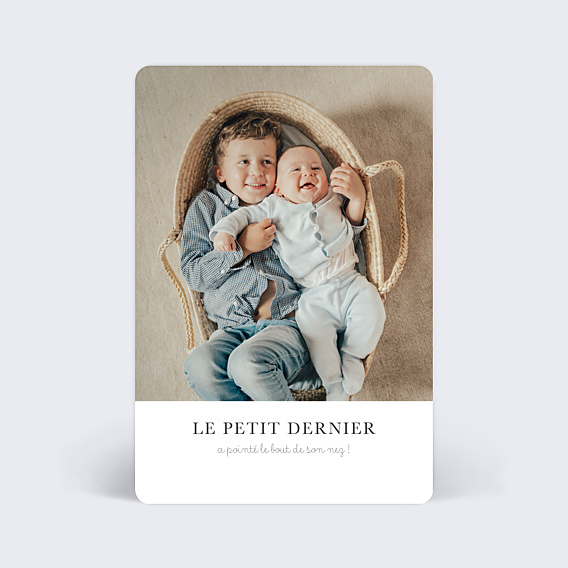 Faire-part Naissance Minimaliste fratrie
