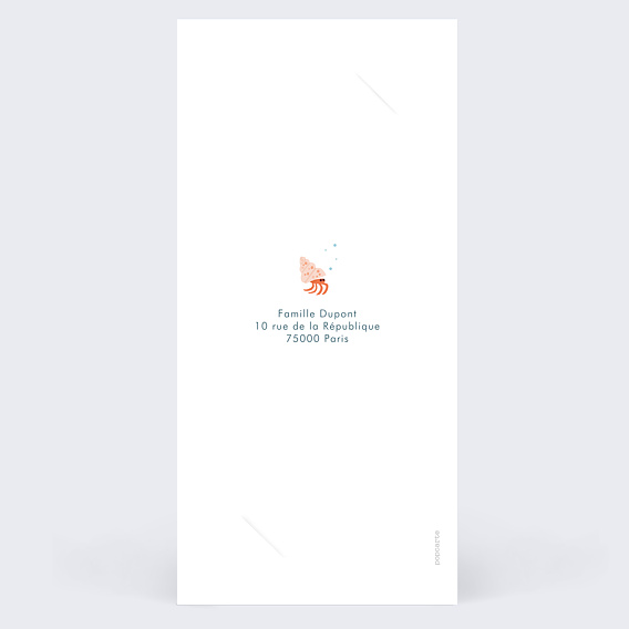 Faire part naissance Sous l'Océan Verso