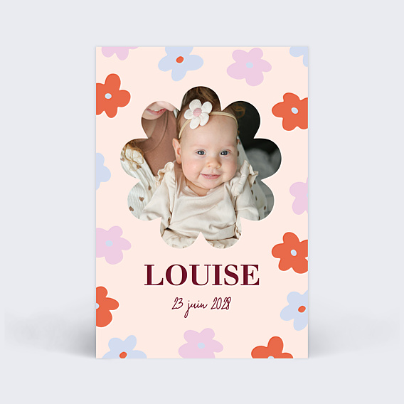 Faire part naissance Fleurs wavy photo