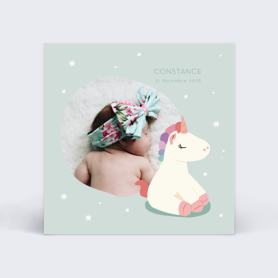 Faire-part Naissance Petite Licorne