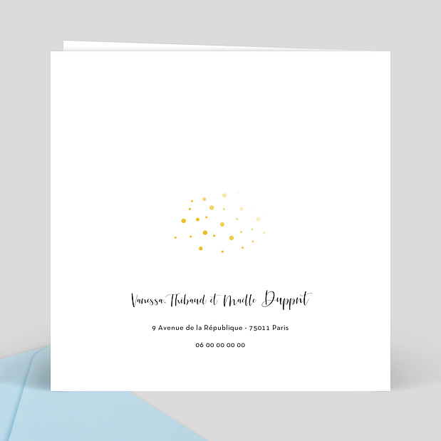 Faire-part de Naissance Dorure Jolis Pois Verso