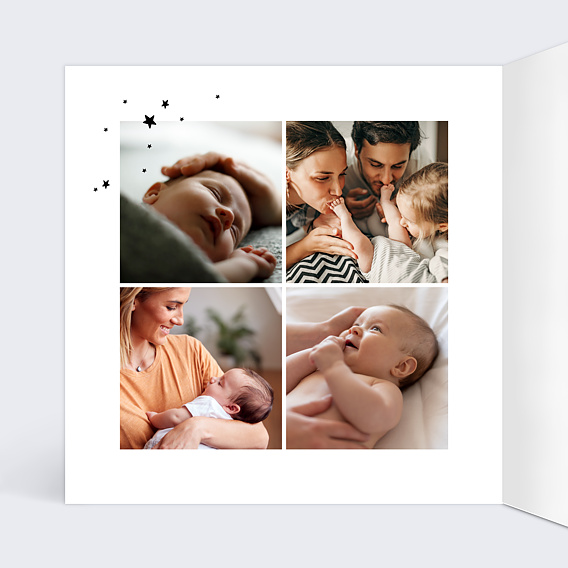 Faire part naissance Bonne Étoile Intérieur Gauche