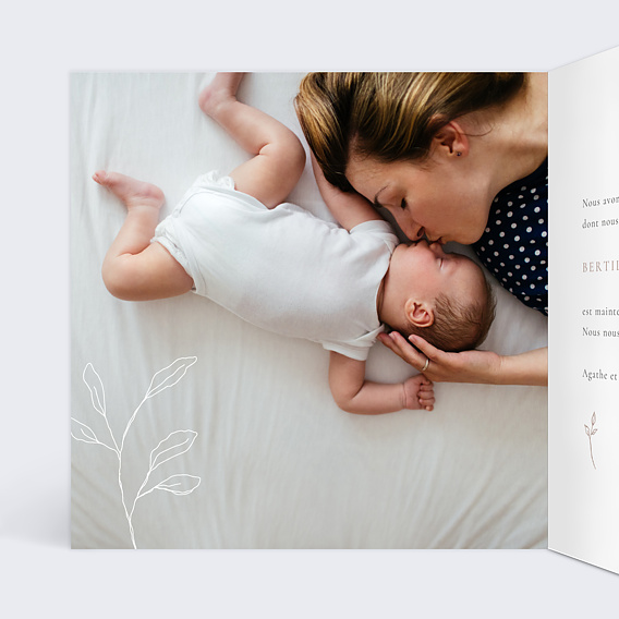 Faire part naissance Petite Brindille Intérieur Gauche