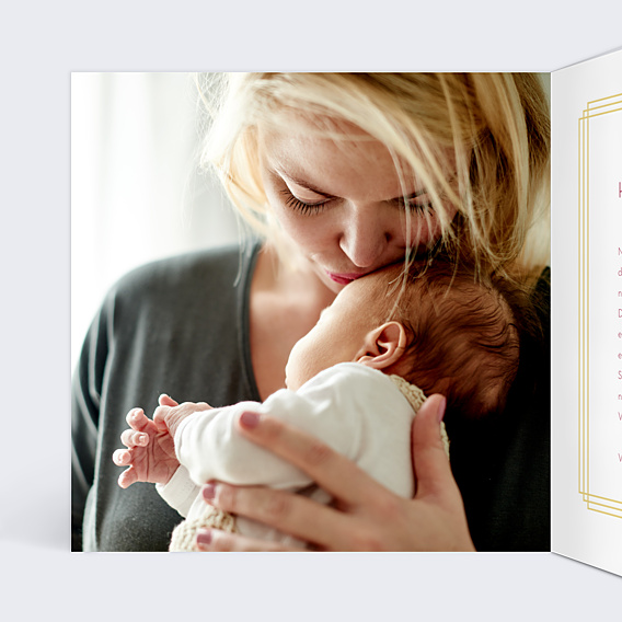 Faire-part Naissance Dorure et Prune