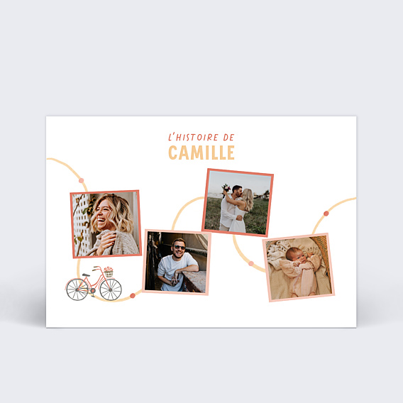 Faire-part Naissance Vélo en famille