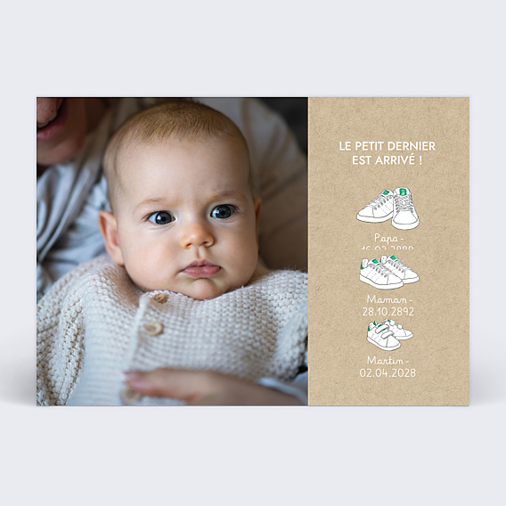 Faire-part Naissance Baskets Originales