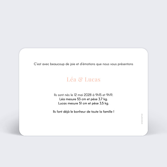 Faire-part Naissance Joli Multi Jumeaux