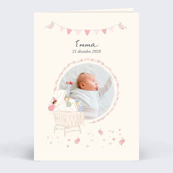 Faire part naissance Berceau de Princesse Recto