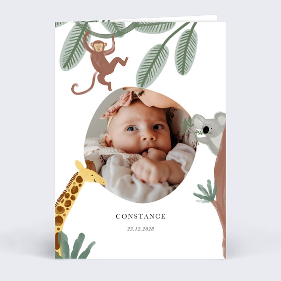 Faire part naissance Amis de la jungle