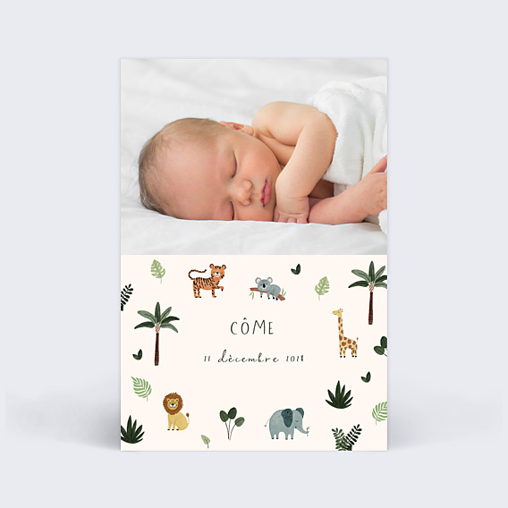 Faire-part Naissance Petite Jungle
