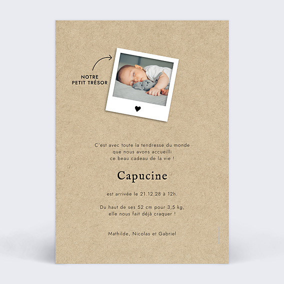 Faire-part Naissance Photomaton Famille