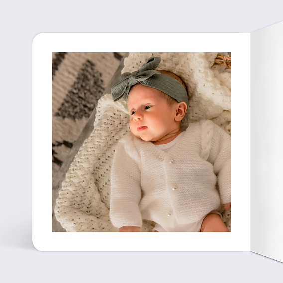 Faire part naissance Bouquet champêtre Intérieur Gauche