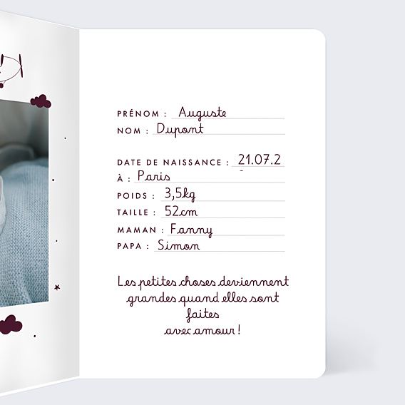 Faire-part Naissance Passeport