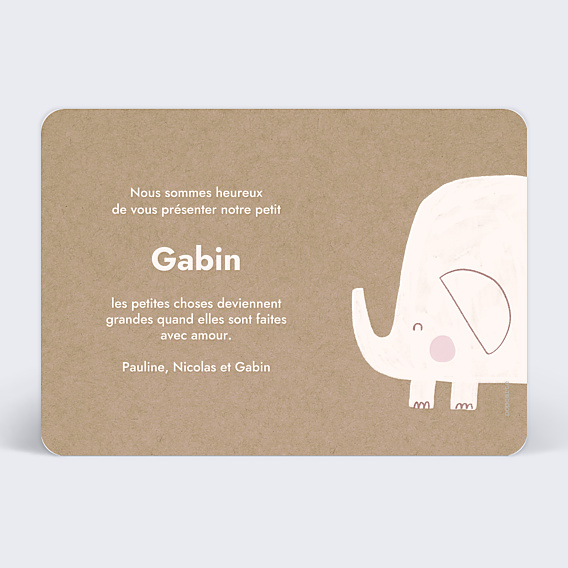 Faire-part Naissance Certificat Éléphant