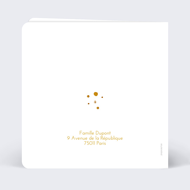 Faire-Part de Naissance Golden Dots Verso