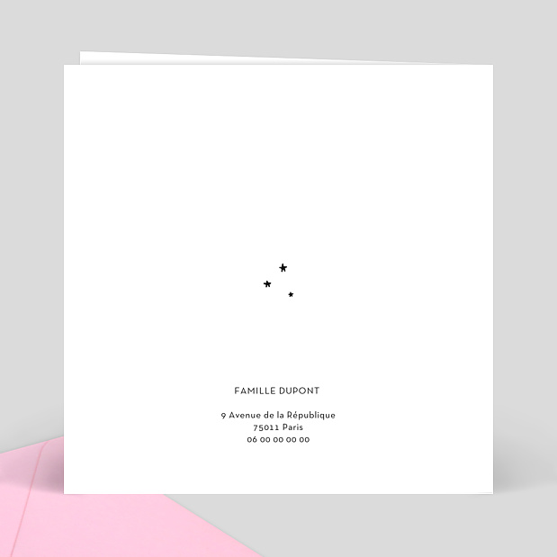 Faire-part Naissance Illustration Fille Verso