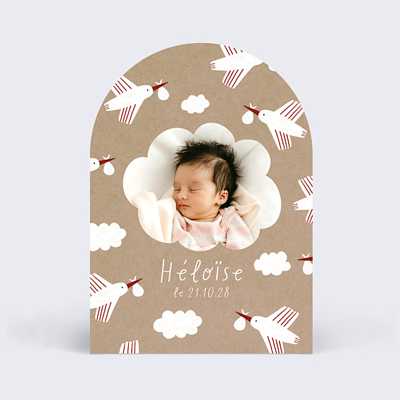 Faire part naissance Motif Cigogne