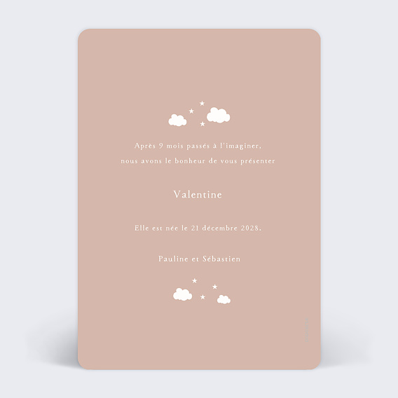 Faire part naissance Amour Infini Verso