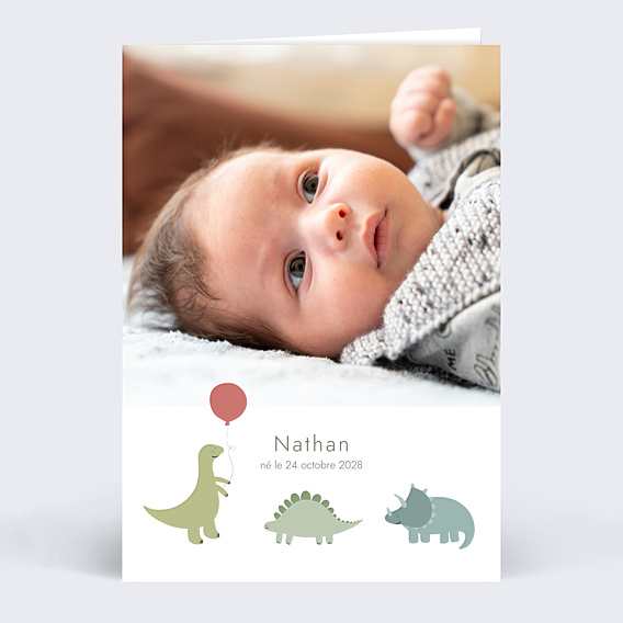 Faire-part Naissance Dinosaure Mignon