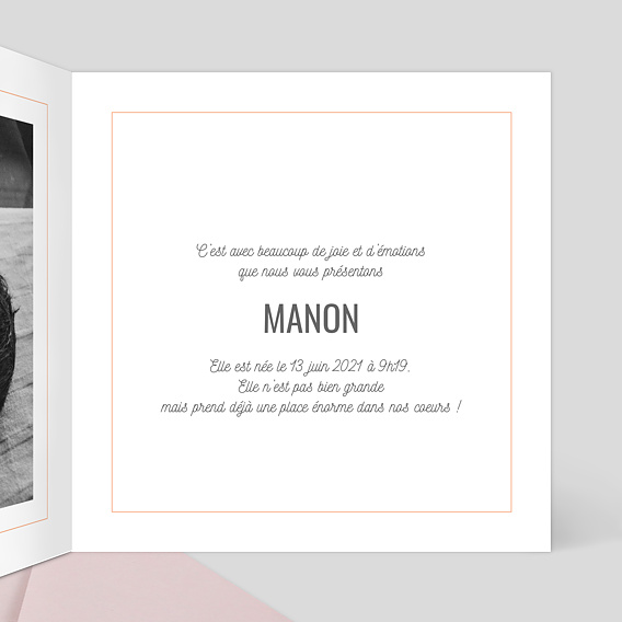 Faire part naissance Petite Crevette Intérieur Droit