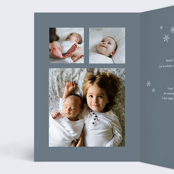 Faire part naissance Flocon d'hiver Intérieur Gauche