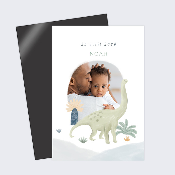 Faire part naissance Grand Dino Recto