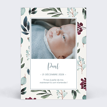 Faire-part Naissance Carte Fleurie