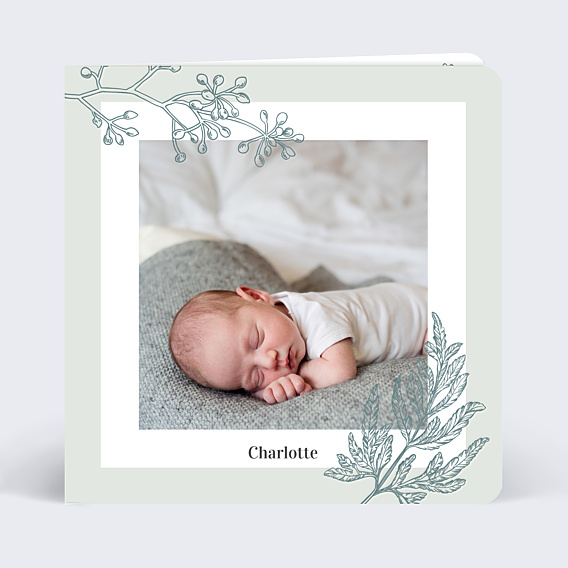 Faire-part Naissance Botanique Simple