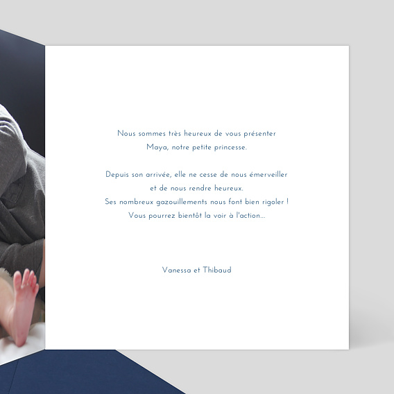 Faire part naissance Chic Intérieur Droit
