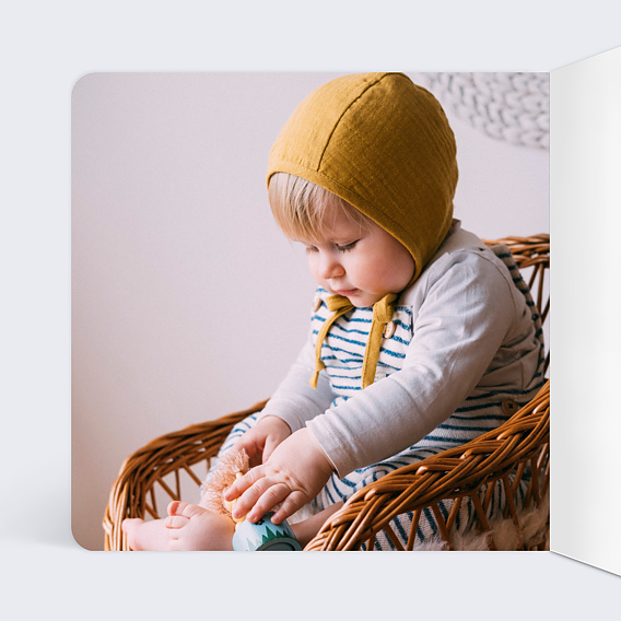 Faire part naissance Douceur Intérieur Gauche