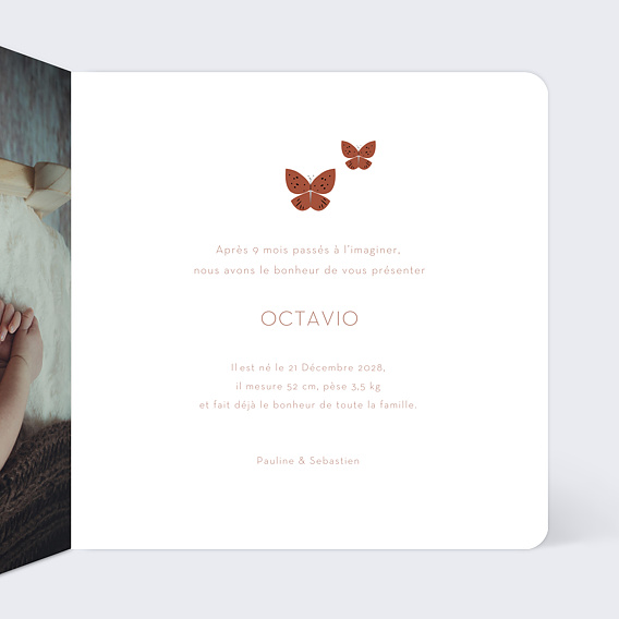 Faire part naissance Octavio Intérieur Droit