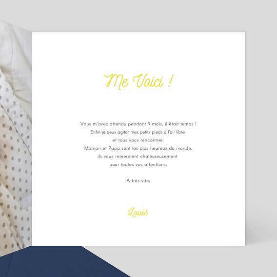 Faire part naissance Petits Pieds Intérieur Droit