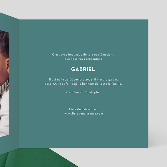 Faire part naissance Summer Garden Intérieur Droit