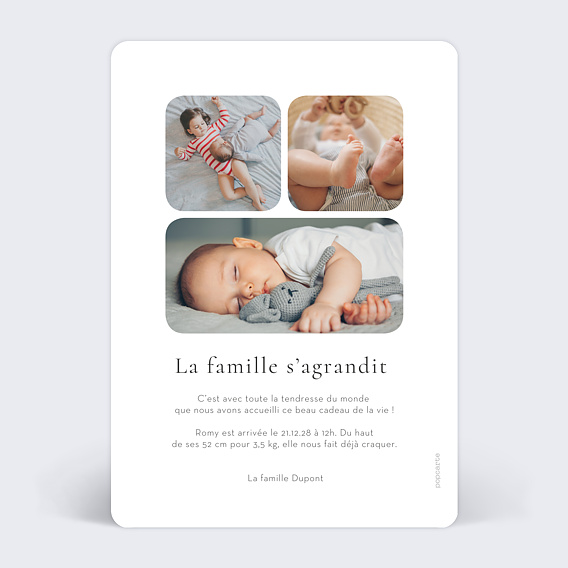 Faire part naissance Grande Sœur Verso