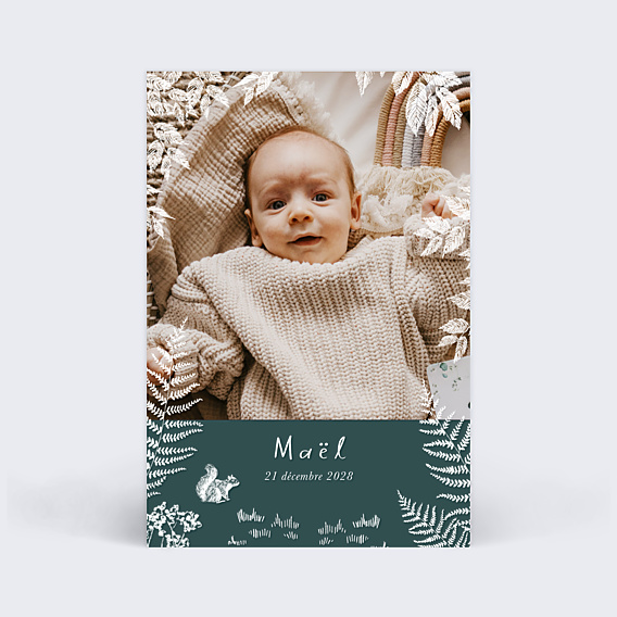 Faire-part Naissance Crayon Blanc Photo