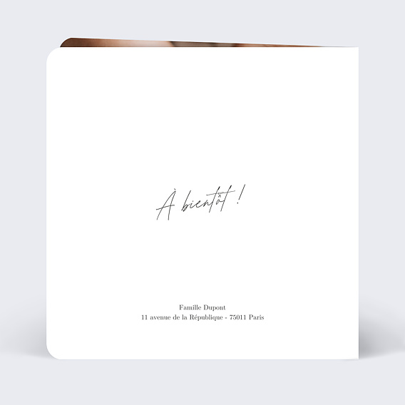 Faire part naissance Bienvenue noir Verso