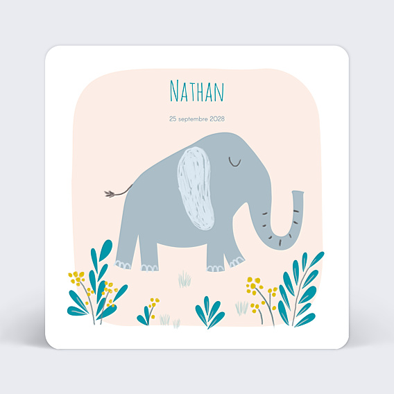 Faire-part Naissance Eléphant Original