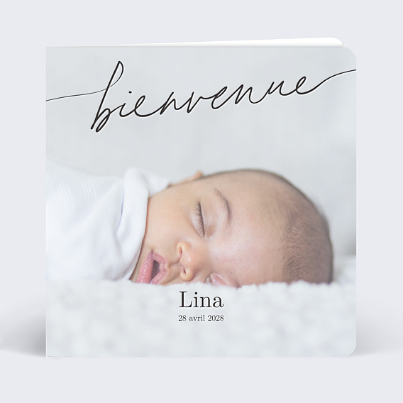 Faire-part Naissance Bienvenue noir