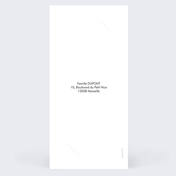 Faire part naissance Certificat Vertical Noir Verso