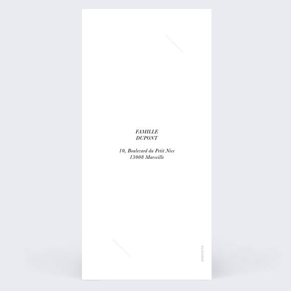 Faire part naissance Trois Photos Bébé Verso