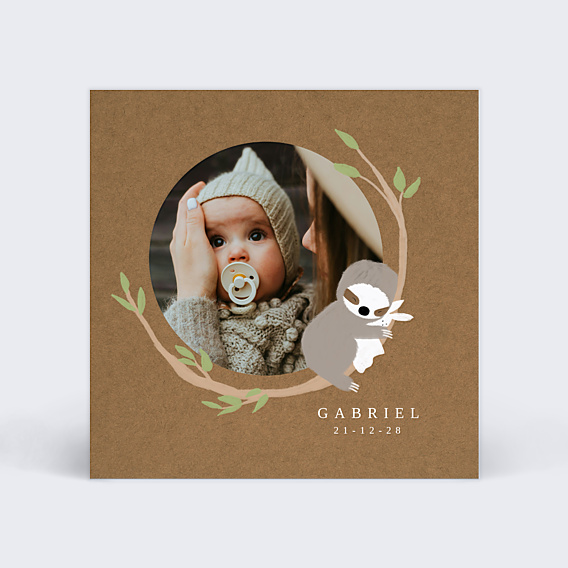 Faire-part Naissance Paresseux Original