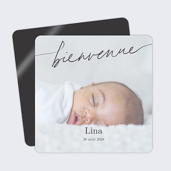 Faire part naissance Bienvenue noir