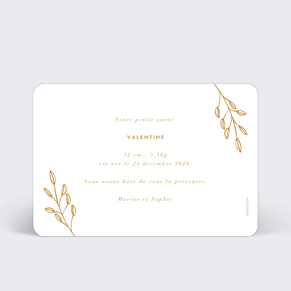 Faire-part Naissance Romantique Ambre