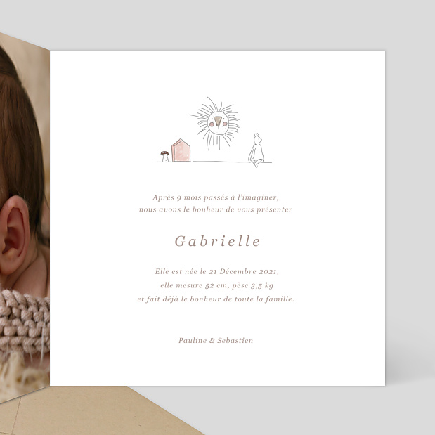 Faire-part Naissance Heureux Parents Intérieur Droit