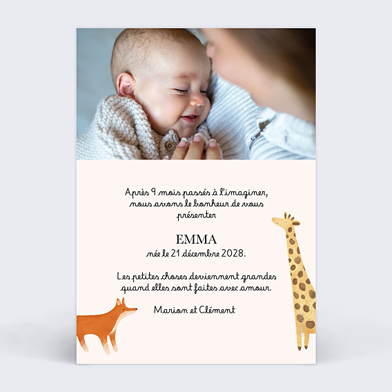 Faire-part Naissance Certificat Complet